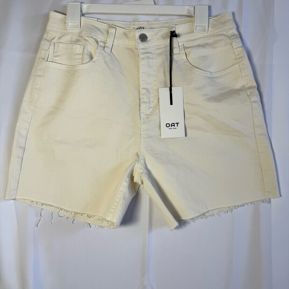 Oat New York White Denim Denim Shorts Sz 8/29, NWT